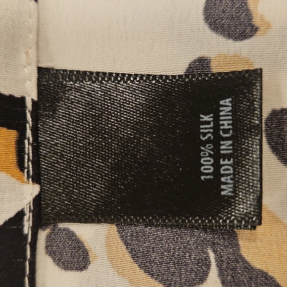 💕ST. JOHN💕 Printed Silk Dress ~ 100% Silk White Cheetah Print Large - Picture 10 of 10